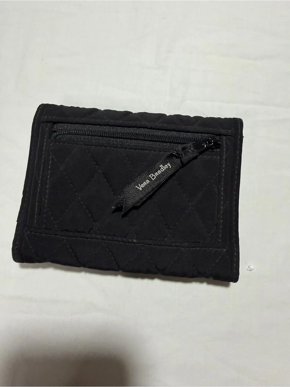 Vera Bradley Black Quilted Trifold Card & Cash Holder